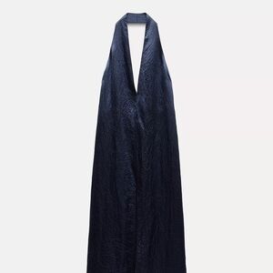 Zara Navy Blue Backless Dress
